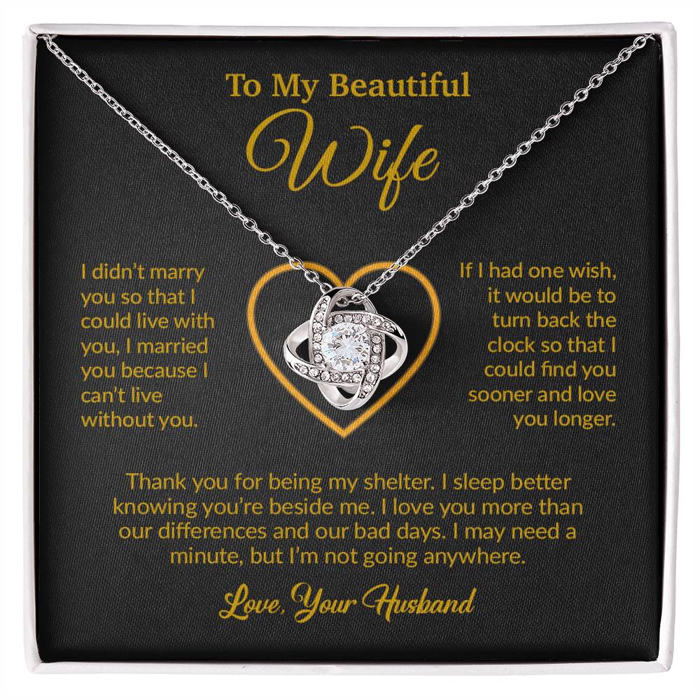 To My Wife Necklace, Gift For Wife, Anniversary Gift For Wife, Necklace For Wife 13_6_Gold
