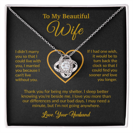 To My Wife Necklace, Gift For Wife, Anniversary Gift For Wife, Necklace For Wife 13_6_Gold