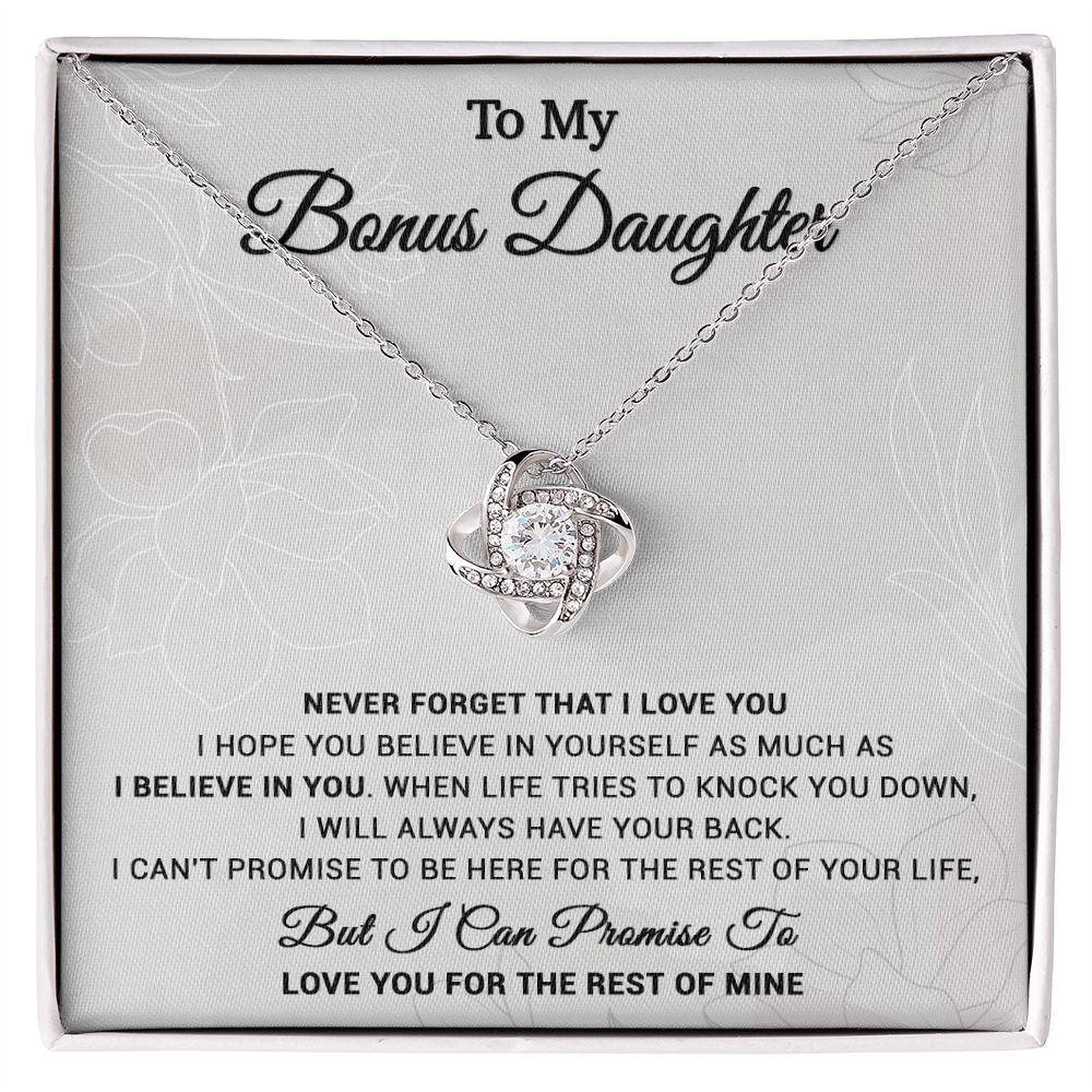 To My Bonus Daughter Necklace, Step Daughter Gift From Stepdad, Stepmom