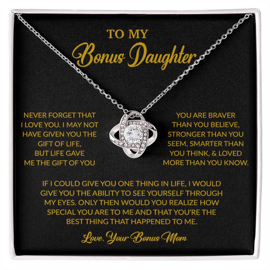 To My Bonus Daughter Necklace, Gift for Bonus Daughter, Step Daughter Birthday 5_6_Gold