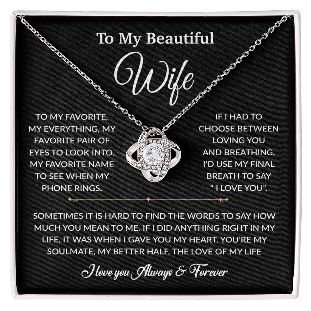 To My Wife Necklace, Gift For Wife, Anniversary Gift For Wife, Necklace For Wife 8_6_Black