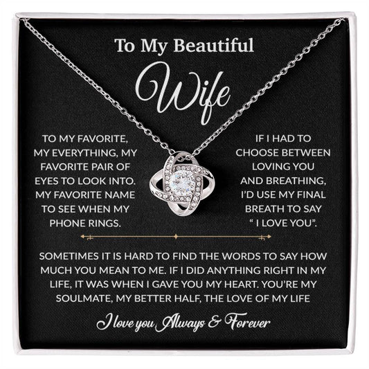 To My Wife Necklace, Gift For Wife, Anniversary Gift For Wife, Necklace For Wife 8_6_Black