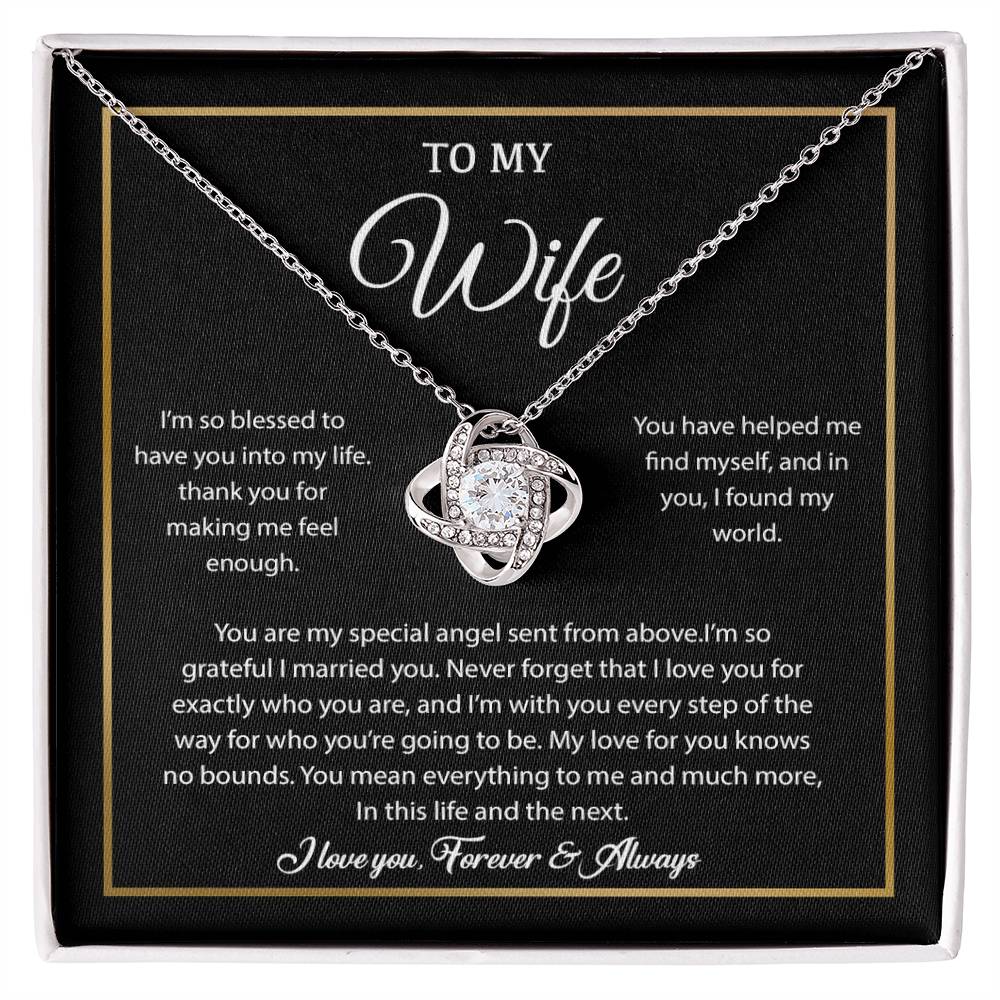 To My Wife Necklace, Gift For Wife, Anniversary Gift For Wife, Necklace For Wife 21_7_Black