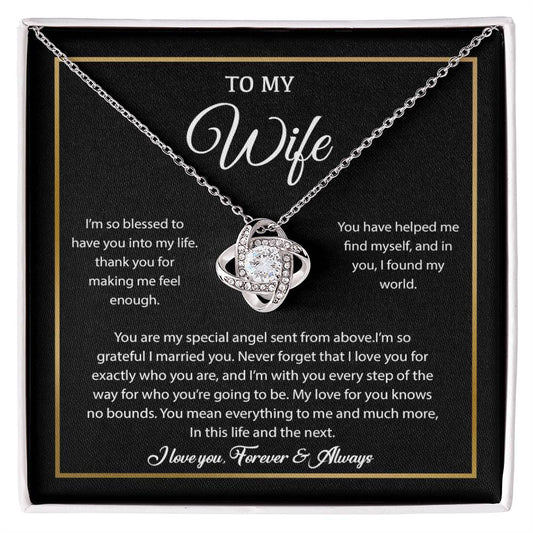 To My Wife Necklace, Gift For Wife, Anniversary Gift For Wife, Necklace For Wife 21_7_Black