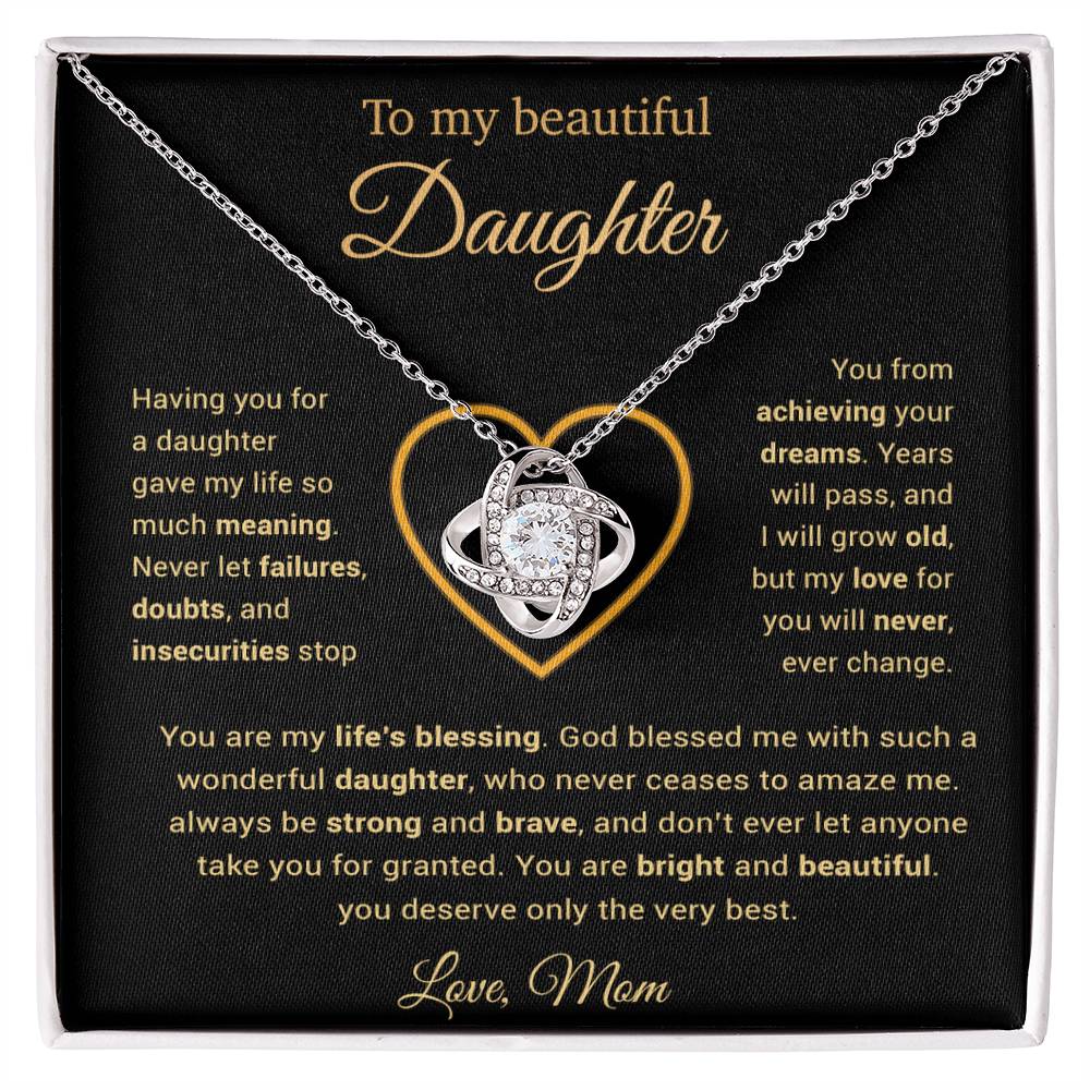 To My Daughter Necklace, Gift for Daughter from Mom, Daughter Mother Necklace 25_3_Gold