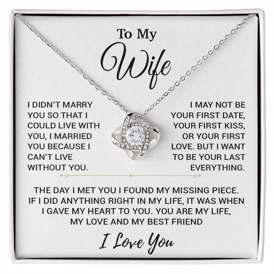 To My Wife Necklace, Christmas Gifts For Women, Anniversary Gift For Wife 16_11_White