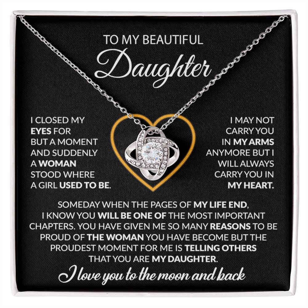 To My Daughter Necklace, Gift For Daughter From Dad, Daughter Father Necklace 9_12_Black