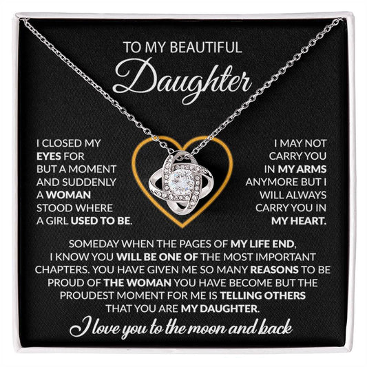 To My Daughter Necklace, Gift For Daughter From Dad, Daughter Father Necklace 9_12_Black