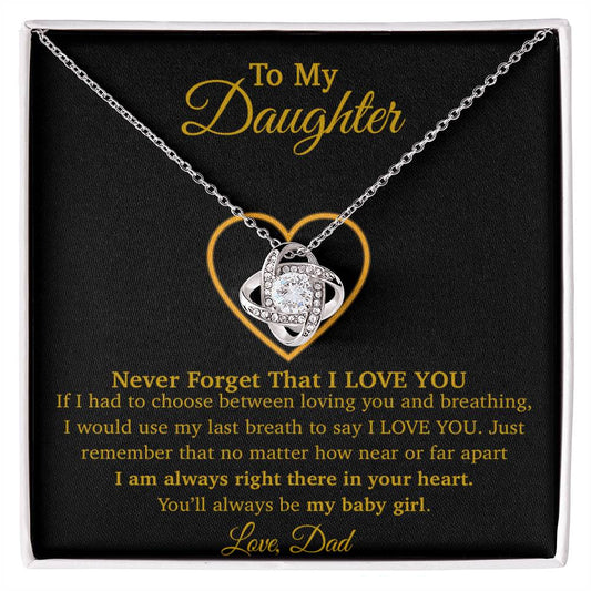 To My Daughter Necklace, Gift For Daughter From Dad, Daughter Father Necklace 8_1_Gold