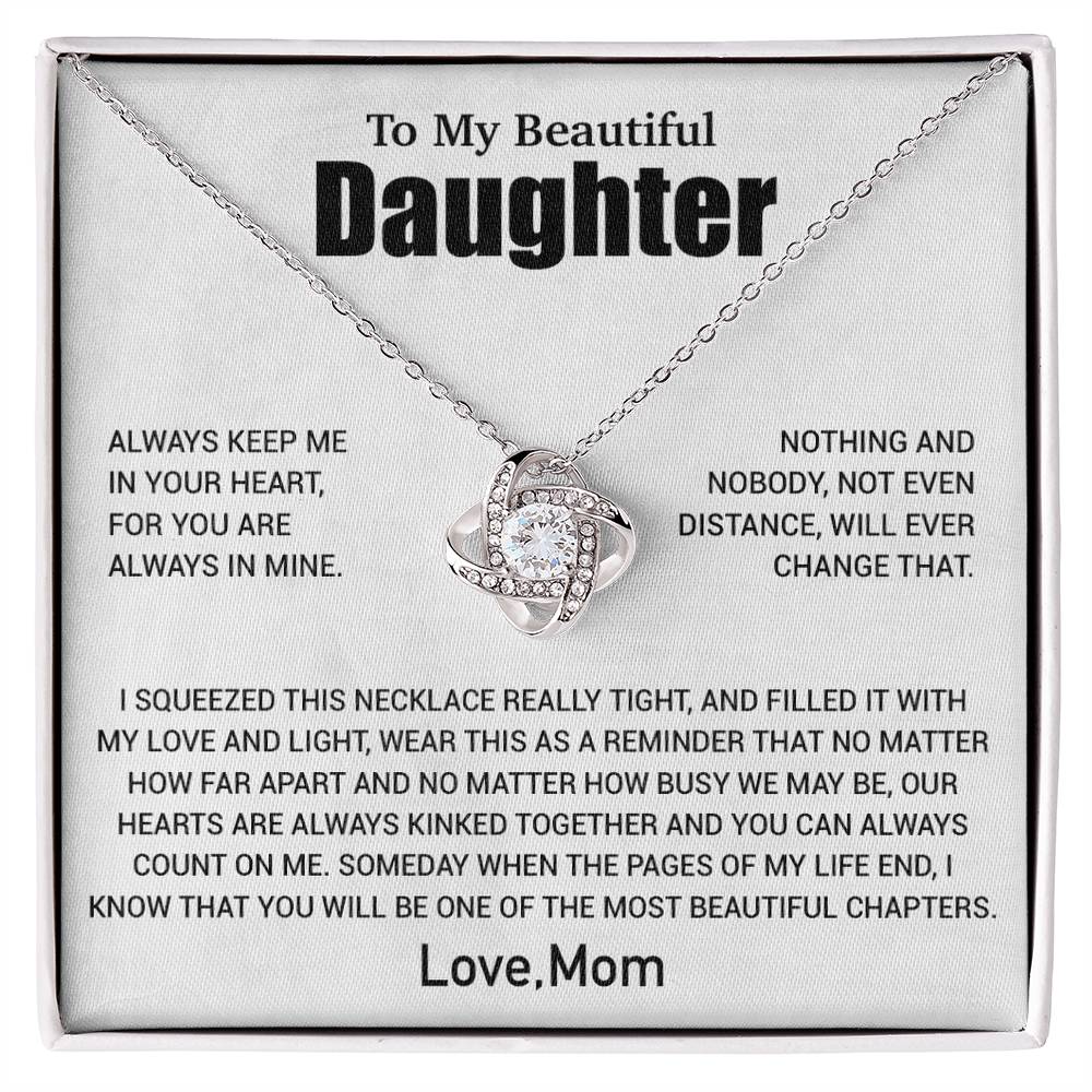 To My Daughter Necklace, Daughter Mother Necklace, Daughter Gift From Mom 2_6_White