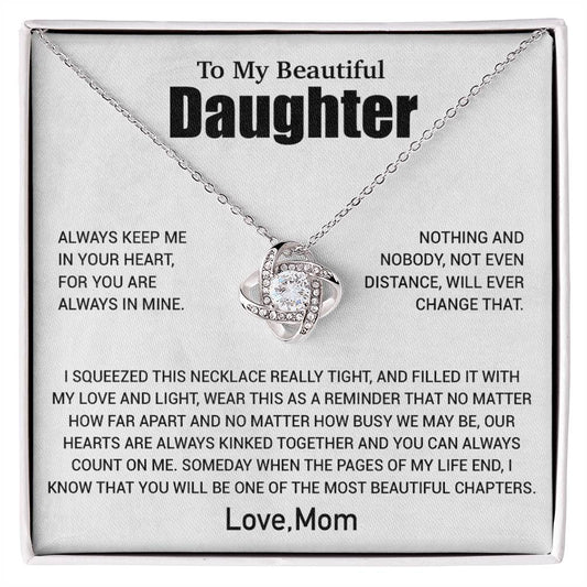 To My Daughter Necklace, Daughter Mother Necklace, Daughter Gift From Mom 2_6_White