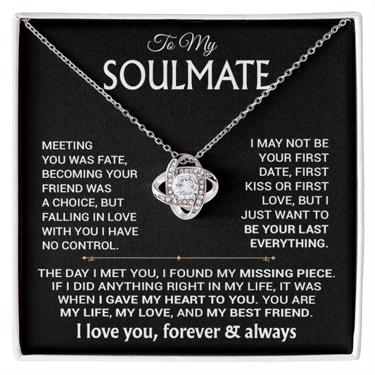 To My Soulmate Necklace, Soulmate Gift, Gift For Girlfriend, Valentines Gift 6_12_Black