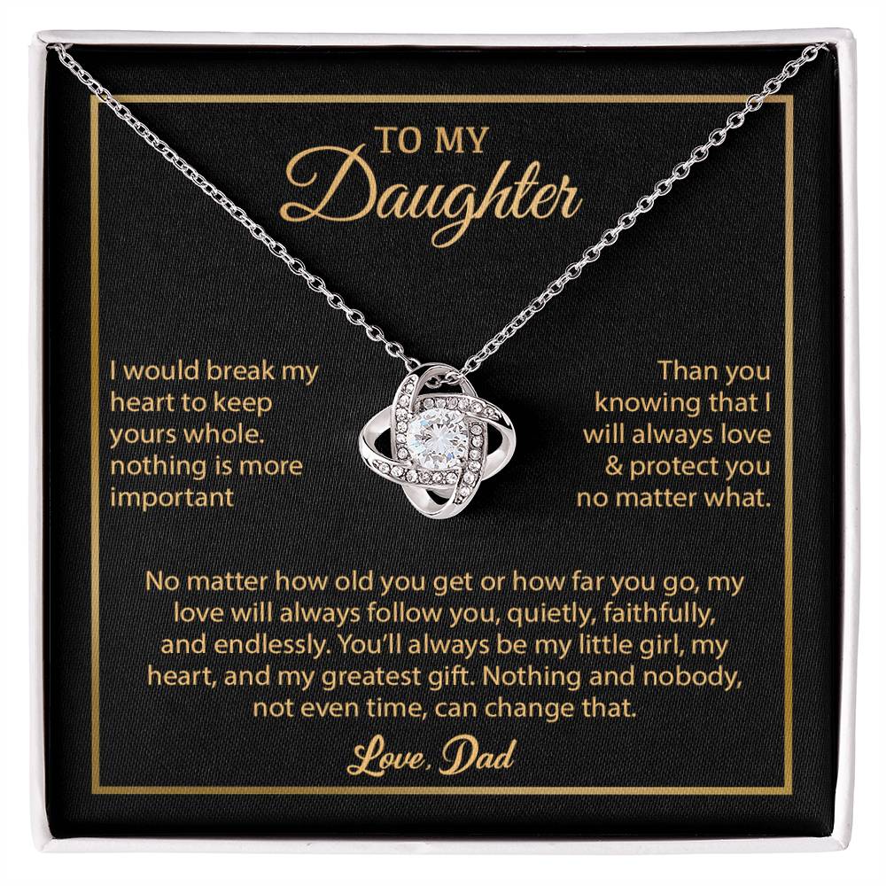 To My Daughter Necklace, Gift for Daughter from Dad, Father Daughter Necklace 4_6_Gold