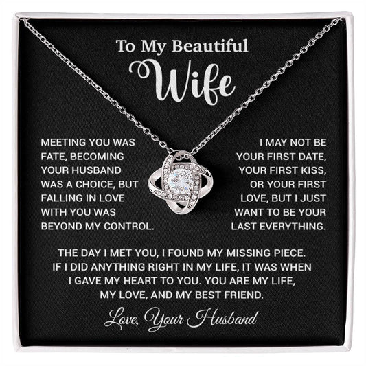 To My Wife Necklace, Wife Gift From Husband, Wife Husband Necklace, Christmas Gift 13_10_Black