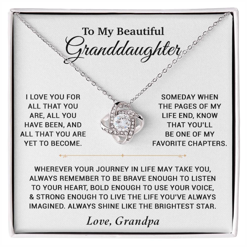 To My Granddaughter Necklace, Birthday Gift For Granddaughter, Birthday Gifts 12_6_White