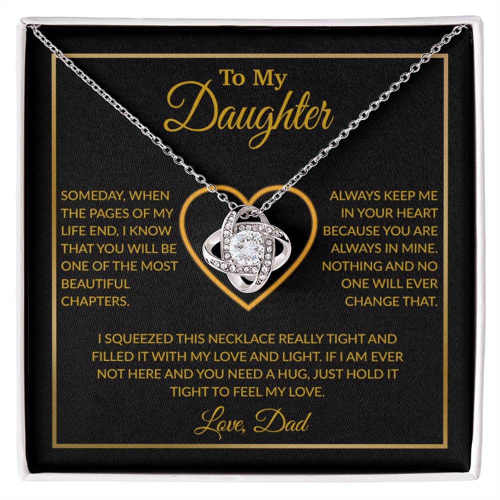 To My Daughter Necklace, Gift For Daughter From Dad, Daughter Father Necklace 7_12_Gold
