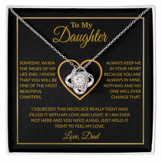 To My Daughter Necklace, Gift For Daughter From Dad, Daughter Father Necklace 7_12_Gold