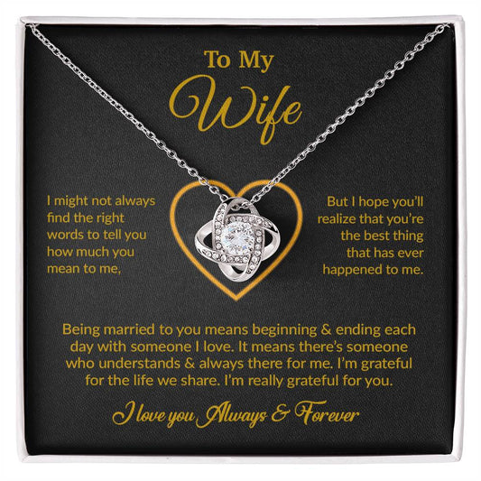 To My Wife Necklace, Gift For Wife, Anniversary Gift For Wife, Necklace For Wife 15_6_Gold