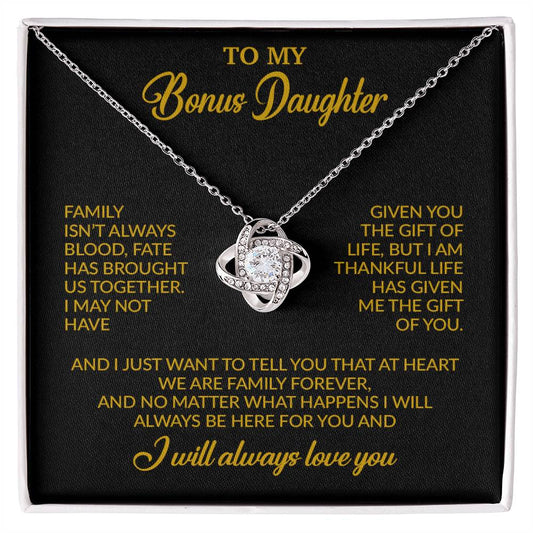 To My Bonus Daughter Necklace, Gift for Bonus Daughter, Step Daughter Birthday 26_11_Gold