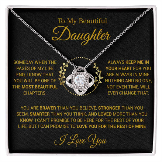 To My Daughter Necklace, Gift for Daughter from Dad, Daughter Father Necklace 15_12_Gold