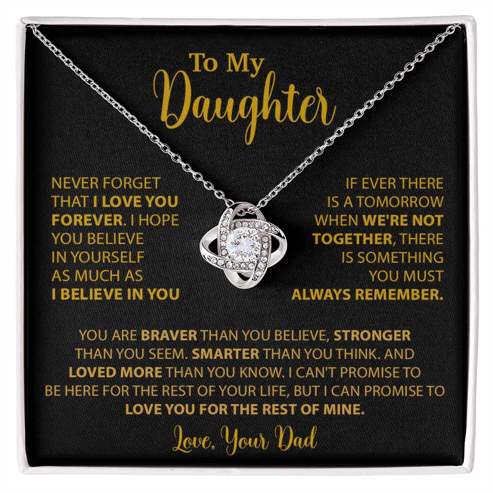 To My Daughter Necklace Gift for Daughter from Dad,Daughter Father Necklace 14_4_Gold