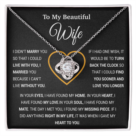 To My Wife Necklace, Gift For Wife, Anniversary Gift For Wife, Necklace For Wife 6_1_Black