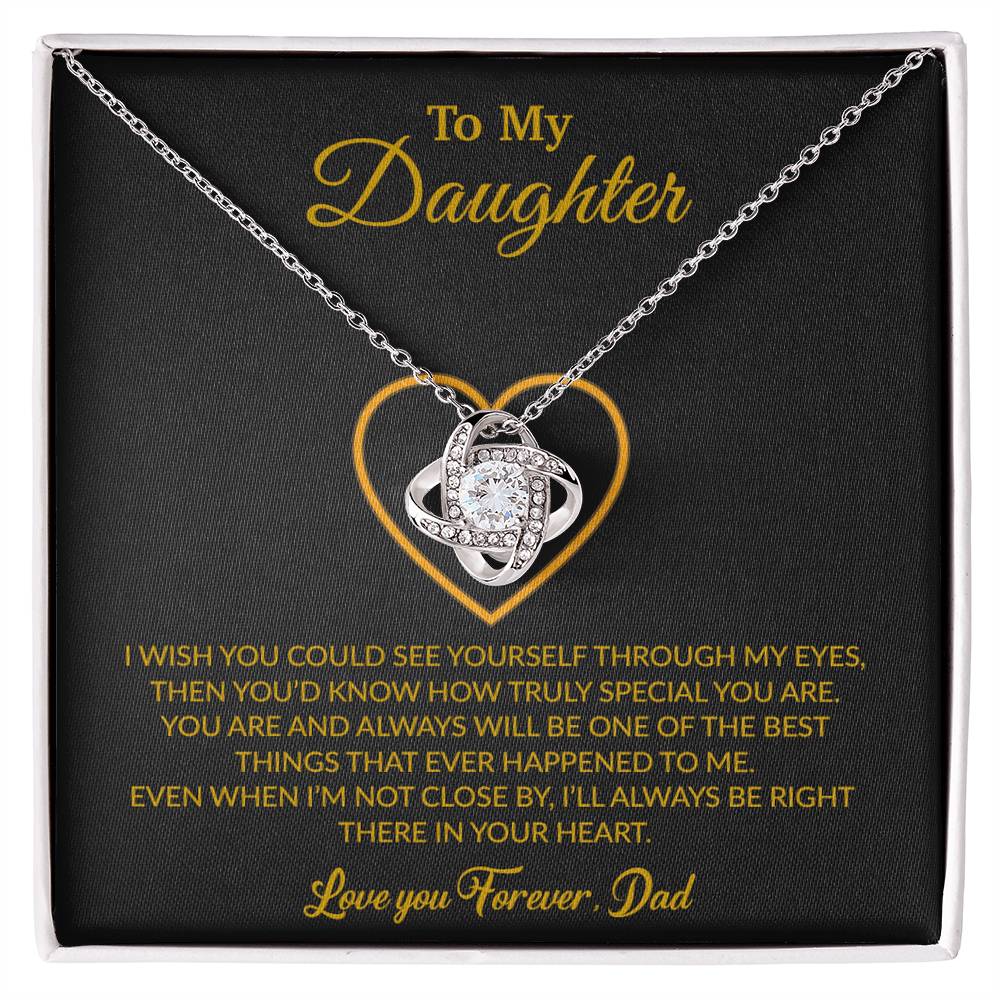 To My Daughter Necklace, Gift for Daughter from Dad, Father Daughter Necklace 22_6_Black