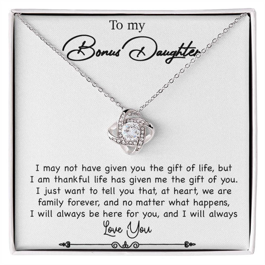 To My Bonus Daughter Necklace, Gift for Bonus Daughter, Step Daughter Birthday 5_10_White