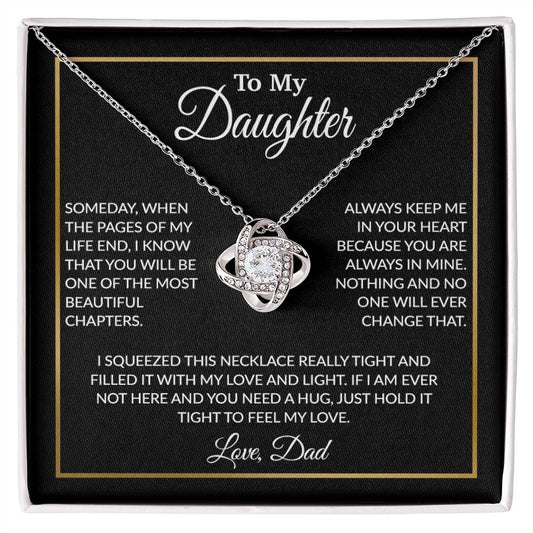To My Daughter Necklace, Gift For Daughter From Dad, Daughter Father Necklace 5_12_Black