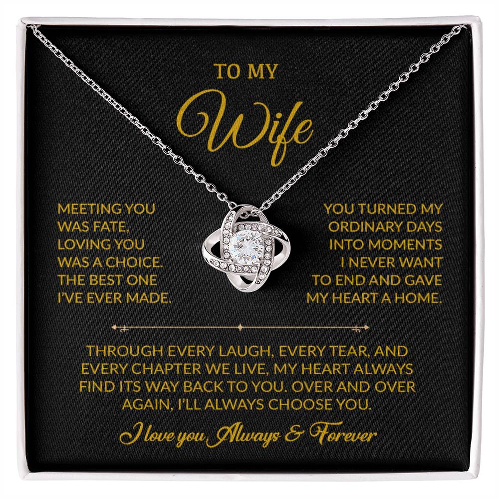 To My Wife Necklace, Gift For Wife, Anniversary Gift For Wife, Necklace For Wife 1_8_Gold