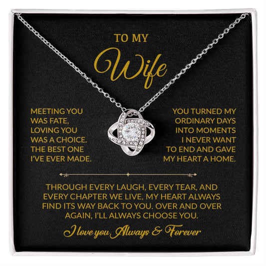 To My Wife Necklace, Gift For Wife, Anniversary Gift For Wife, Necklace For Wife 1_8_Gold