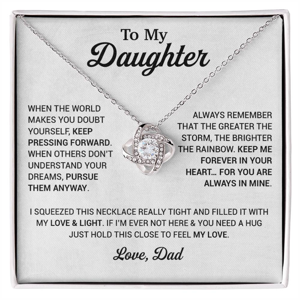 To My Daughter Necklace, Daughter Father Necklace, Daughter Gift From Dad 21_8_White