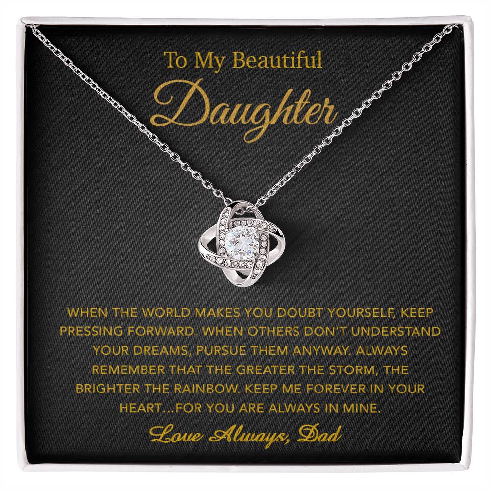 To My Daughter Necklace, Gift for Daughter from Dad, Father Daughter Necklace 20_5_Gold