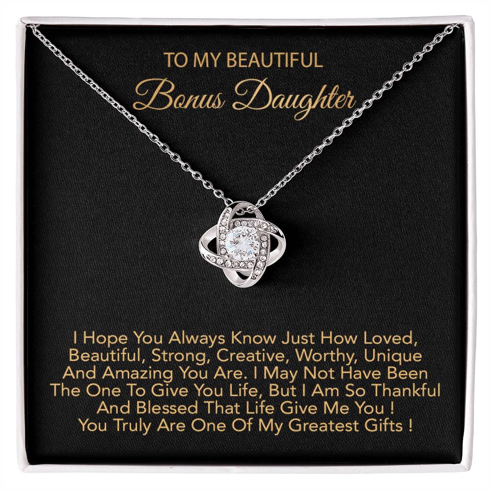 To My Bonus Daughter Necklace, Bonus Daughter Gifts From Stepdad, Step Daughter Gifts