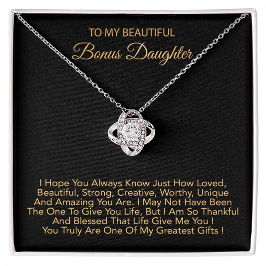 To My Bonus Daughter Necklace, Bonus Daughter Gifts From Stepdad, Step Daughter Gifts