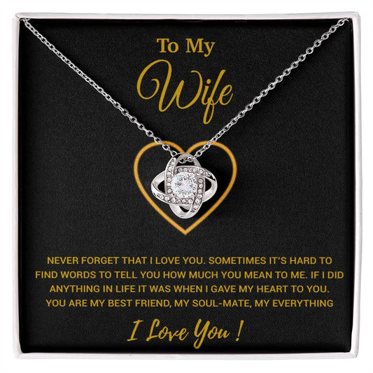 To My Wife Necklace, Christmas Gifts For Women, Anniversary Gift For Wife 2_1_Gold