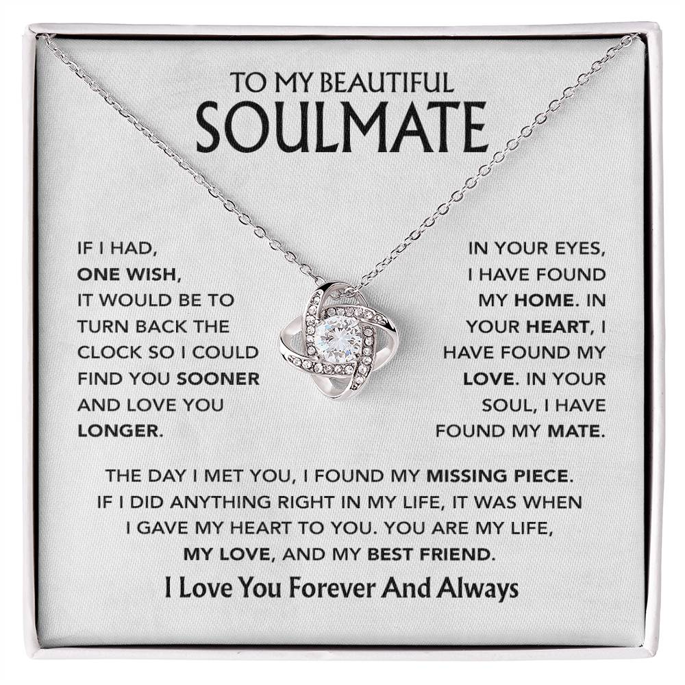 To My Soulmate Necklace, Gift For Soulmate, Anniversary Gift, Birthday Gift 3_5_White