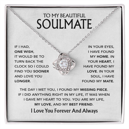 To My Soulmate Necklace, Gift For Soulmate, Anniversary Gift, Birthday Gift 3_5_White