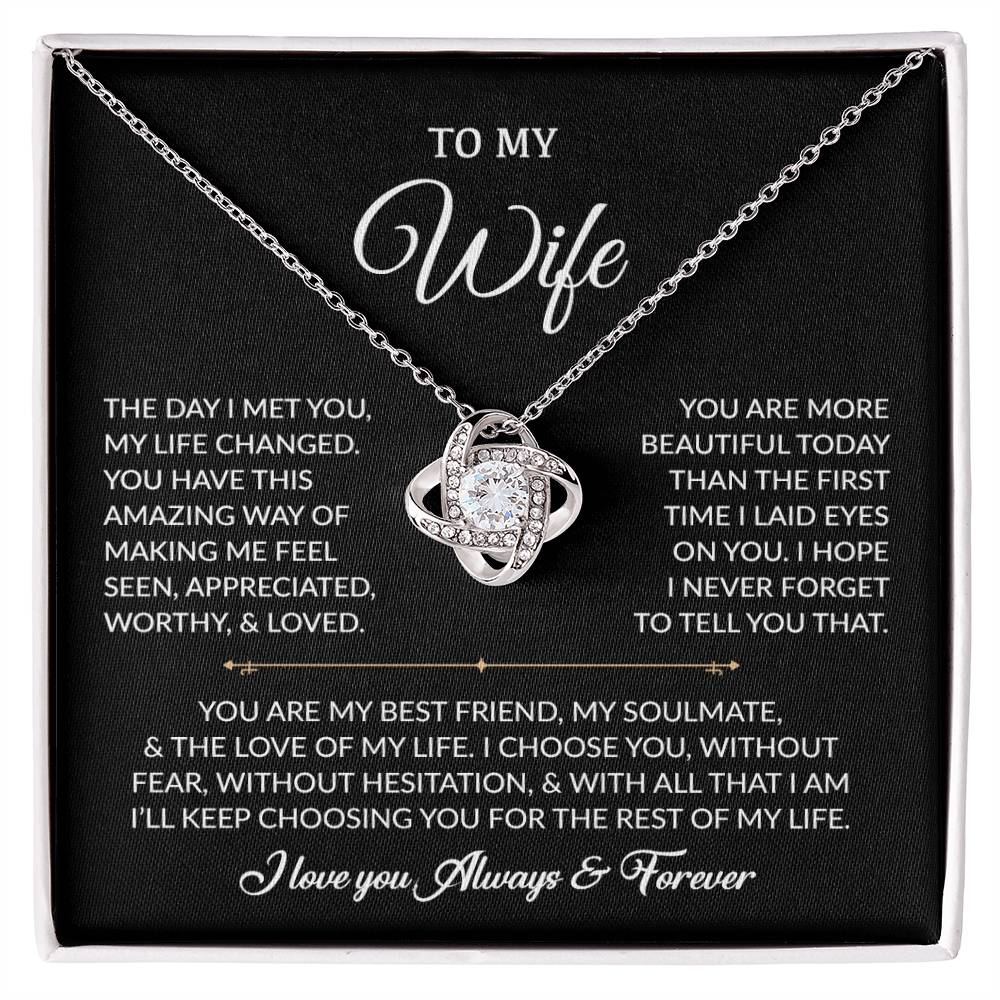 To My Wife Necklace, Gift For Wife, Anniversary Gift For Wife, Necklace For Wife 15_8_Black