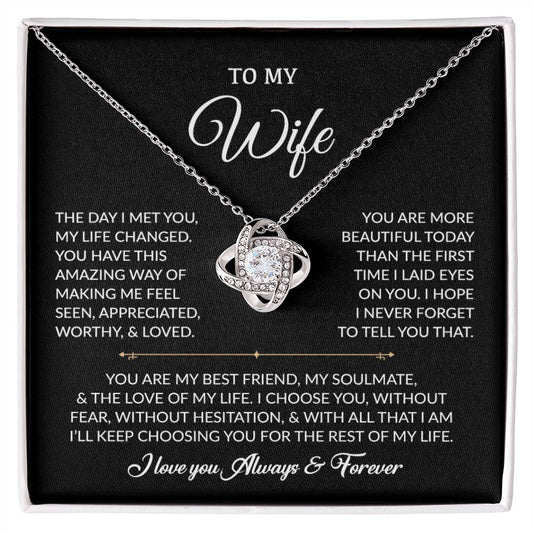 To My Wife Necklace, Gift For Wife, Anniversary Gift For Wife, Necklace For Wife 15_8_Black