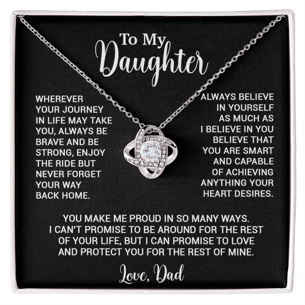 To My Daughter Necklace, Gift for Daughter from Dad, Father Daughter Necklace 3_6_Black