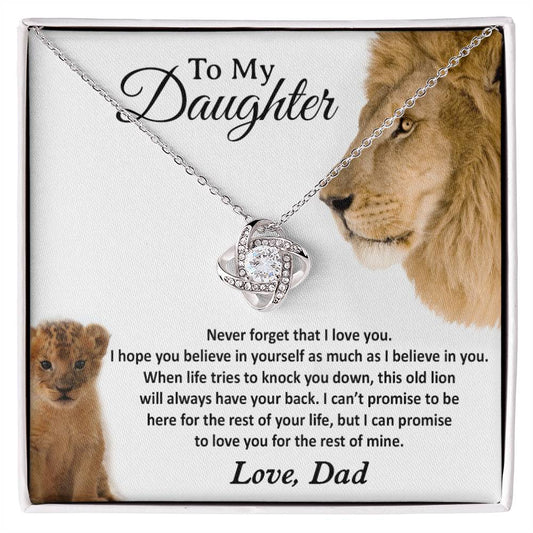 To My Daughter Necklace, Gift For Daughter From Dad, Daughter Father Lion Gift