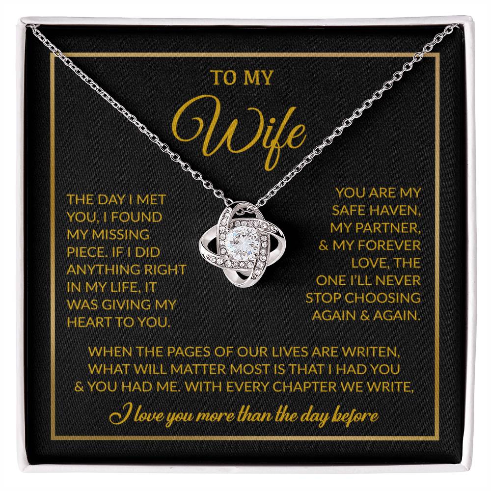 To My Wife Necklace, Gift For Wife, Anniversary Gift For Wife, Necklace For Wife 26_7_Gold