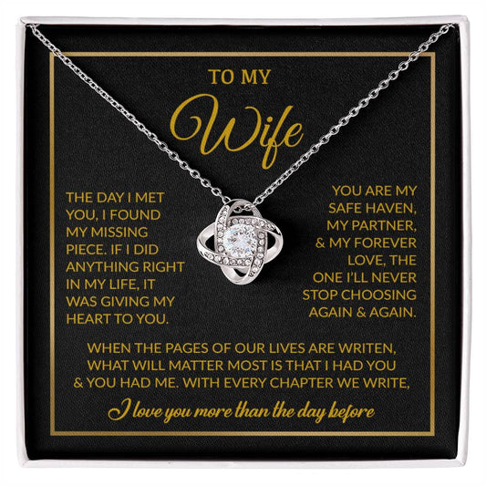 To My Wife Necklace, Gift For Wife, Anniversary Gift For Wife, Necklace For Wife 26_7_Gold