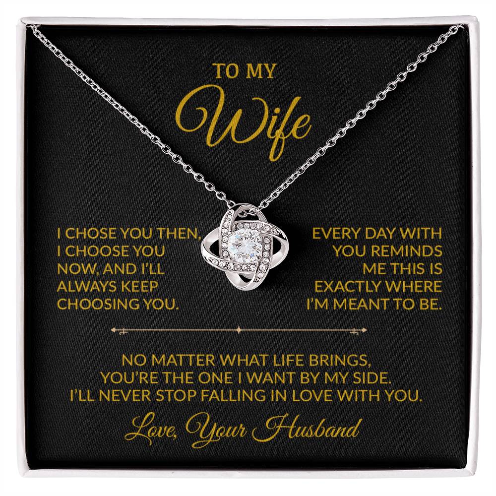 To My Wife Necklace, Gift For Wife, Anniversary Gift For Wife, Necklace For Wife 28_8_Gold