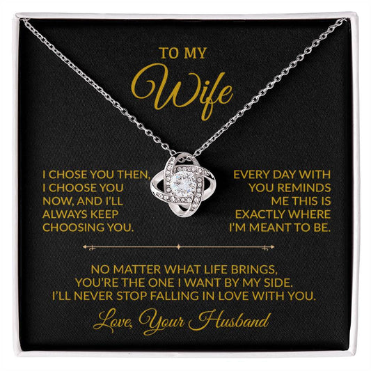 To My Wife Necklace, Gift For Wife, Anniversary Gift For Wife, Necklace For Wife 28_8_Gold