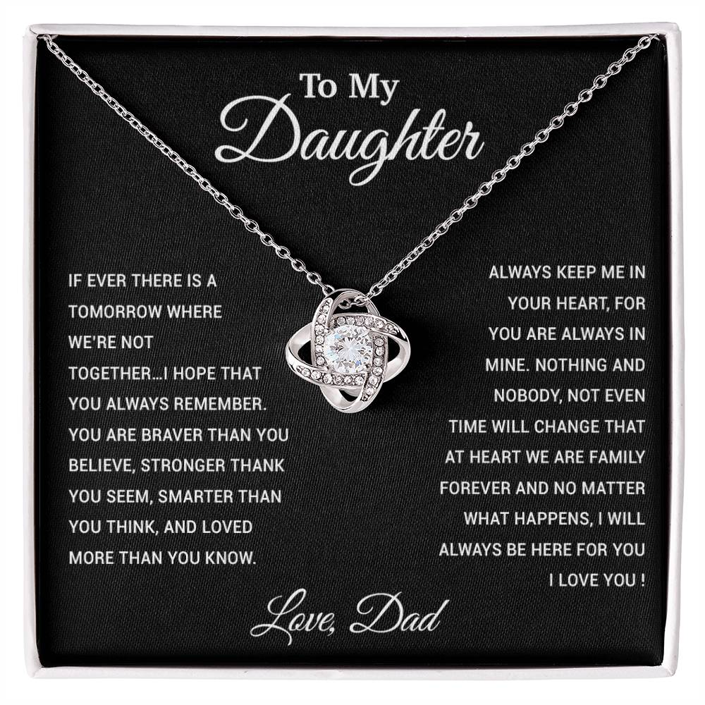 To My Daughter Necklace, Gift for Daughter from Dad, Father Daughter Necklace 26_3_Black