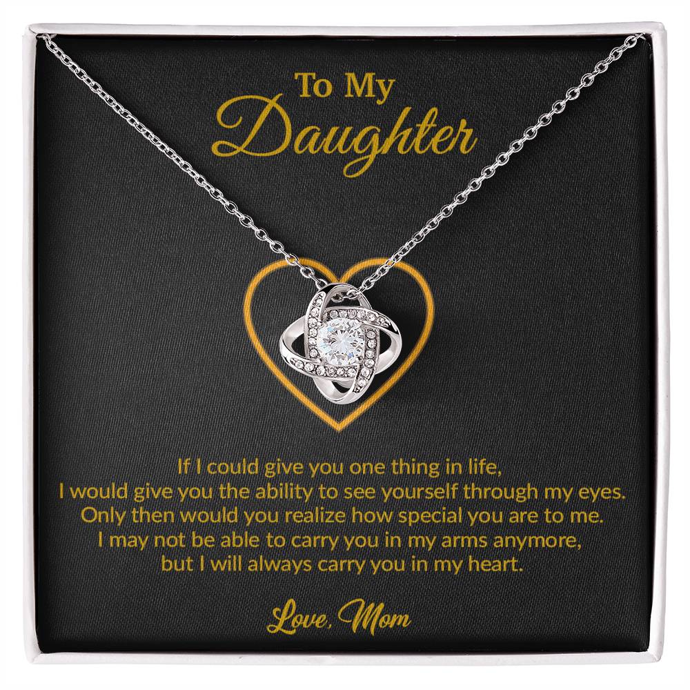 To My Daughter Necklace, Gift for Daughter from Mom, Mother Daughter Necklace 16_8_Gold