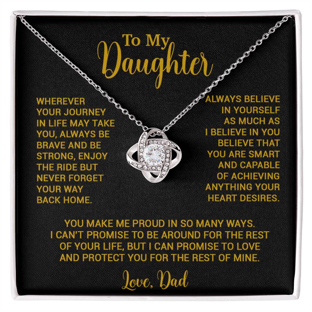 To My Daughter Necklace, Gift for Daughter from Dad, Father Daughter Necklace 3_6_Gold