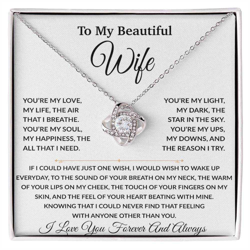 To My Wife Necklace, Christmas Gifts For Women, Anniversary Gift For Wife 8_9_White